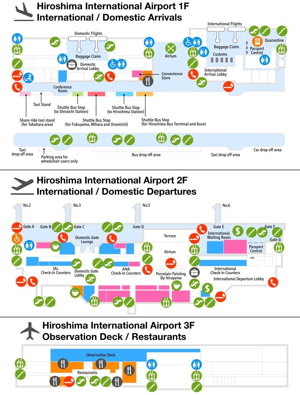 Bản đồ của sân bay hiroshima