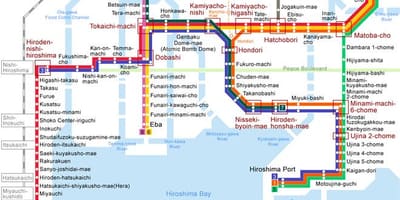 Bản đồ của hiroshima xe điện